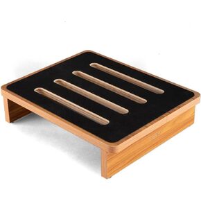 One Step Stool for Adults with Non-Slip Rubber Tread, Portable Single Wooden Riser, Premium Quality Single-Layer Footstool