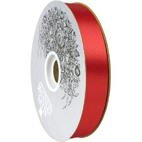 McGinley Mills 7/8" W Acetate Satin Ribbon, Red, 100 Yard Spool