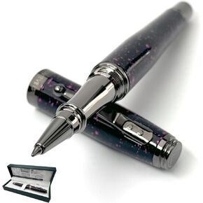 Monteverde USA Invincia Vega Rollerball Pen - Starlight Purple, Multicolor Plated Finish, Eye-Catching Writing Instrument