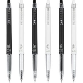 Gel Pens 0.28mm Extra Fine Point Pen, Black Ink, Ball Point Pen for School, Office, Stationery Supplies 6 Packs