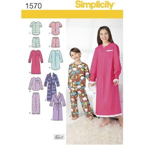 Simplicity 1570 Children's Pajama Sewing Patterns, Sizes 3-6