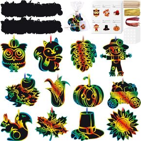 Kolldenn 96 Pcs Christmas Scratch Paper Ornaments Scratch Off Cards Ornament Rainbow Art DIY Snowman Gingerbread Man Xmas Tree Santa Scratch Off Paper for Kids Project Crafts Party Favors Gift