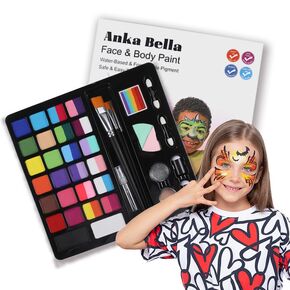 Face Paint Set, Includes Pigment Brush, Water Spray Bottle, Color Mixing Palette