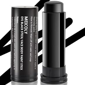 MEICOLY Black White Face Body Paint Stick Set,Waterproof Face Paint Stick for Adults and Kids,Clown White Makeup,Face Painting for Halloween SFX Skull Zombie Skeleton Goth Makeup