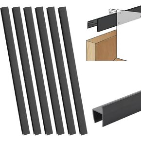 6 Pcs Drawer File Folders PVC Hanging File Rails, Black File Cabinet Rails File Drawer Rails for Drawer Sides Letter Size File Storage Hanging File Organizer(for 1/2 inch-Wide Drawer)