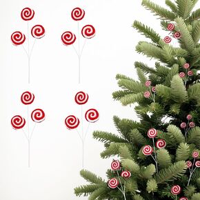 20 Pack 10 Inch Burgundy Red Berry Picks for Christmas Tree Branches Decorations for Home Holly Berries for Crafts Winter Holiday Wedding DIY Decor