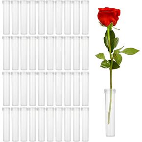 Floral Water Tubes/Vials for Flower Arrangements, Rose Flower Water Tubes Aqua Picks, Clear Plastic Rose Water Tubes with Picks, Floral Water Tubes Stems Picks (2.8" x 0.7") (300)