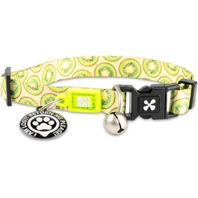 Max & Molly Fun & Whimsy Cat Collar with Jingle Bell, Breakaway Safety Buckle, Adjustable Sizing & Smart ID Personalized Tag for Girl or Boy Cats/Kittens, Fresh Kiwi Design