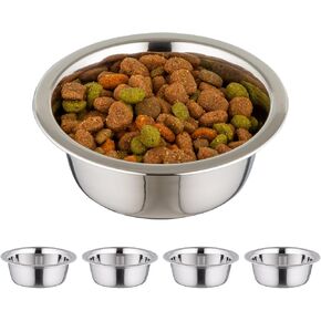IRIS USA Stainless Steel Cat Bowls - 5 Pack, 16 oz Small Stainless Steel Cat Bowls for Food & Water, Durable and Easy to Clean, Perfect for Cats, and Kittens, Stainless Steel Cat Water Bowls