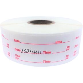 500 Pcs Food Labels, 1 x 2 Inch Date Labels, Removable Freezer Labels for Food Storage Containers, Easy to Write On