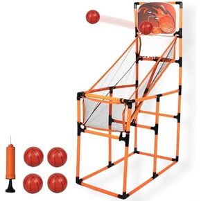 لعب Platoon Kids Basketball Hoop Indoor - ألعاب أركيد للأطفال من سن 4 إلى 12 عامًا - مثالية لغرفة الألعاب. ألعاب الرماية في الفناء الخلفي - بطول 62 بوصة - تتضمن 4 كرات ومضخة