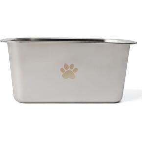 2.5 Gallons 40 Cup Non Slip Stainless Steel Large Dog Water Bowls, Outdoor Metal Dog Bowls Large Breed, High Capacity Water Bowl for Extra Large Big Giant Huge Dogs, Grey