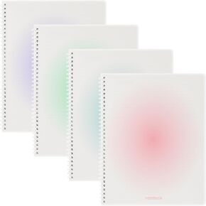 Spiral Notebook A5 College Wide Ruled Notebooks 4 Pack 5.9" x 8.3" Journaling Notebooks 4 Colors 140 Pages Gradient Small Lined Notebooks for Note Taking for Work School Business Travel