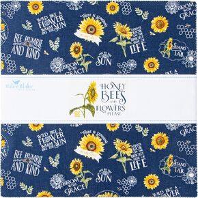 Honey Bees and Flowers Please 42 10-inch Squares Layer Cake Riley Blake 10-15130-42