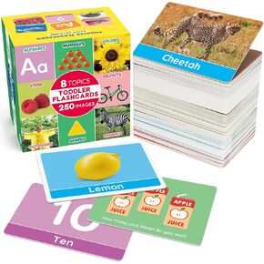 BenBen Flash Cards for Toddlers, 125 Extra Thick Double-Sided Educational Flashcards, Alphabet, Number, Animal, Shape, Color, Preschool Learning Activities, Gift for Kids 1 2 3 4 Years