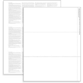 NextDayLabels 2024 3-Up W-2 Tax Forms (100 Sheets) for Laser or Inkjet, 24 lb. Paper, Instructions Printed on The Back, Compatible with QuickBooks and Accounting Software