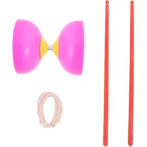 Toddmomy 1 Set Triple Bearing Diabolo Chinese Juggling Diabolo Toy Chinese Diabolo Yoyo Set for Beginners（Rosy）