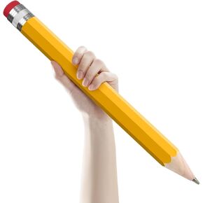 Wooden Jumbo Pencil for Prop Gifts Decor 14 Inch Funny Big Novelty Pencil with Cap Yellow