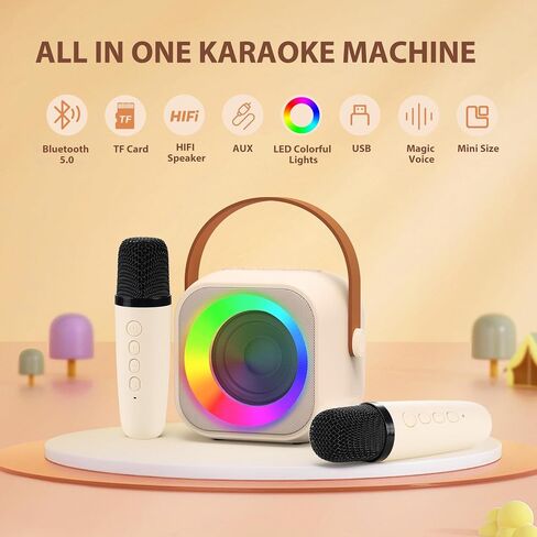 Karaoke Machine for Kids, Toys for 3-12 Years Old Girls Gifts, Kids Karaoke Microphone Machine Toy, Best Fun Christmas Birthday Gifts for 5 6 7 8 9 10 11 Years Teens Girl Boys Pink in Saudi Arabia