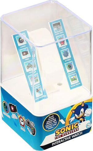 Sonic the Hedgehog Kids Smart Watch - Interactive Touchscreen with Games, Selfie Camera, Step Tracker, Alarm, and Printed Silicone Strap - Fits Wrists 5.5" to 8.0" in Kuwait