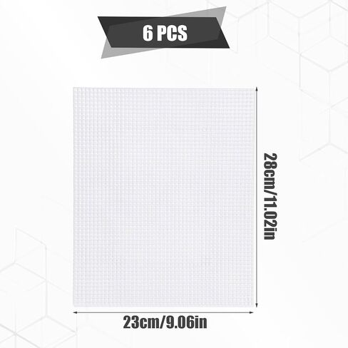 6pcs Plastic Mesh Canvas Sheets, 11.02x9.06in 5CT Plastic Mesh Canvas Plastic Mesh Canvas Sheets for Embroidery Plastic Mesh Screen for DIY Crochet Crafts(Transparent) in Saudi Arabia