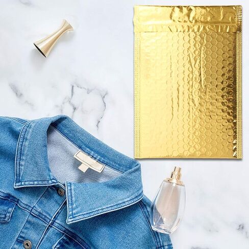 laniakea 6x9 بوصة الذهب بولي فقاعة بريدية، 25 حزمة مغلفات بريدية مبطنة ذاتية الختم، مغلفات بريدية مبطنة مقاومة للماء ومقاومة للتمزق لهدايا عيد الميلاد الشحن / التعبئة والتغليف / البريد in Kuwait