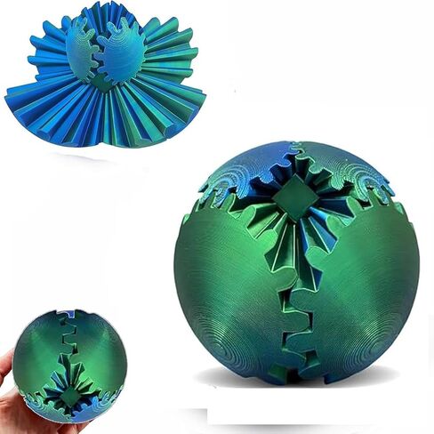 3D Printed Gear Ball, Cube Fidget Toy, Stress Relif Ball, GearSphere Desk Toy, Anxiety Relaxing Toy for Adults at Work/Study/Travel (Green) in Saudi Arabia