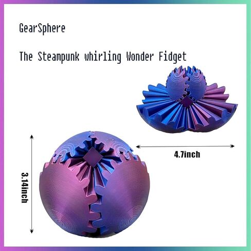 3D Printed Gear Ball, Cube Fidget Toy, Stress Relif Ball, GearSphere Desk Toy, Anxiety Relaxing Toy for Adults at Work/Study/Travel (Green) in Saudi Arabia