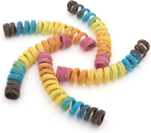 Glaciart One Felt Spring Cat Toy – 5 Pcs Soft Fuzzy Enrichment 100% Natural Wool Toy - Interactive Stretchable Play Cat Toy Set - Safe for Pets, Non-AZO Colored Dyes - 30" Long in Saudi Arabia