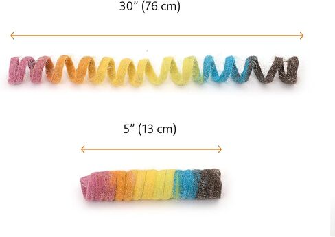 Glaciart One Felt Spring Cat Toy – 5 Pcs Soft Fuzzy Enrichment 100% Natural Wool Toy - Interactive Stretchable Play Cat Toy Set - Safe for Pets, Non-AZO Colored Dyes - 30" Long in Kuwait