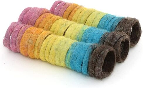 Glaciart One Felt Spring Cat Toy – 5 Pcs Soft Fuzzy Enrichment 100% Natural Wool Toy - Interactive Stretchable Play Cat Toy Set - Safe for Pets, Non-AZO Colored Dyes - 30" Long in Kuwait