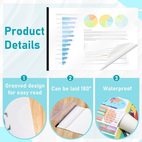25 Pcs 11 x 17 Inch Report Covers with Black Sliding Bar, Clear Report Covers for A3 Size Paper, 90 Sheet Capacity, Suitable for Resume Document Contract Presentations Proposal in Saudi Arabia