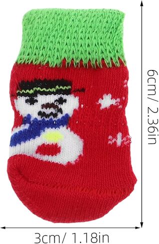HANABASS 4 Pairs Christmas Dog Socks Non Slip Dog Socks Dog Paw Protector for Small Medium Large Senior Dogs (Size M) in Kuwait