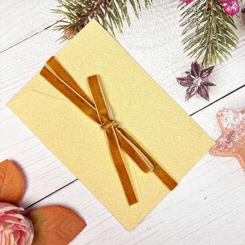 Khaki Velvet Ribbon, 3/8 Inch Thin Velvet Christmas Ribbon, 30 Yd Vintage Gold Velvet Ribbon for for Christmas Tree Ornaments, Gift Wrapping, Skinny Hair Ribbon, Fabric Ribbon for Velvet Bows in Kuwait