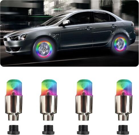 4 قطع من مصابيح صمام الإطارات LED، مصابيح فلاش صمام إطارات الدراجات النارية المقاومة للماء، مصابيح فلاش لصمام إطارات الدراجة النارية، مصباح مجموعات عجلات عربة الغولف لشاحنة الدراجة، ملحقات السيارة الخارجية (أبيض) in Kuwait