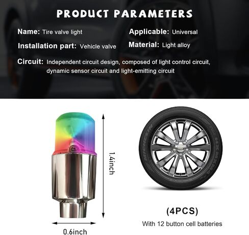 4 قطع من مصابيح صمام الإطارات LED، مصابيح فلاش صمام إطارات الدراجات النارية المقاومة للماء، مصابيح فلاش لصمام إطارات الدراجة النارية، مصباح مجموعات عجلات عربة الغولف لشاحنة الدراجة، ملحقات السيارة الخارجية (أبيض) in Kuwait