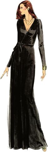 Vogue V2000H5 Misses' Wrap Dress Sewing Pattern Packet by Diane Von Furstenberg, Design Code V2000, Sizes 6-8-10-12-14 in Saudi Arabia