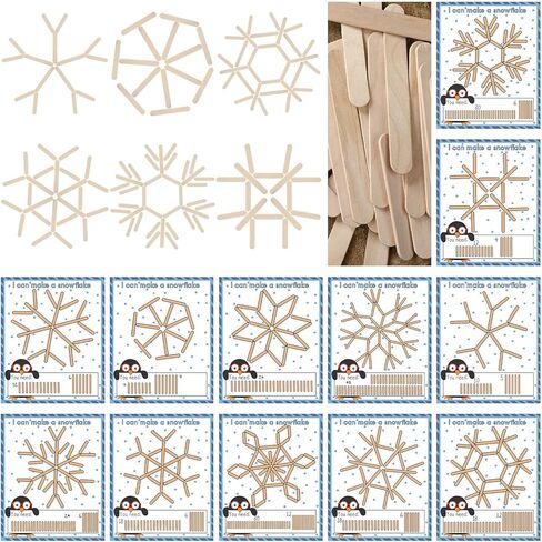 36 مجموعة من أدوات حرفة الشتاء، حرفة ندفة الثلج، حرفة عيد الميلاد، حرفة ندفة الثلج، اصنع بنفسك بطاقات البطريق الخشبية الخاصة بالمشروعات الفنية المنزلية في الشتاء، مستلزمات التعليم in Kuwait