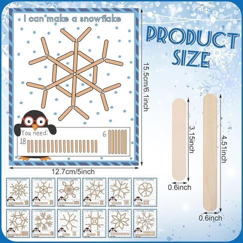 36 مجموعة من أدوات حرفة الشتاء، حرفة ندفة الثلج، حرفة عيد الميلاد، حرفة ندفة الثلج، اصنع بنفسك بطاقات البطريق الخشبية الخاصة بالمشروعات الفنية المنزلية في الشتاء، مستلزمات التعليم in Kuwait