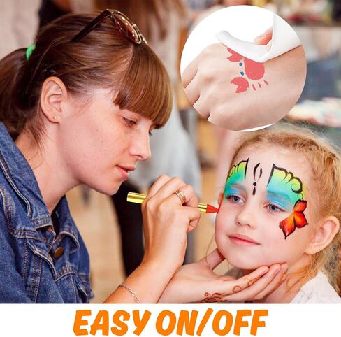 36 قطعة من طلاء الوجه من LOKIPA، أقلام تلوين للوجه والجسم آمنة وغير سامة، طلاء الوجه للأطفال مع 5 ملصقات لمستلزمات حفلات مكياج عيد الميلاد، المهرجانات، هدايا للأطفال in Kuwait