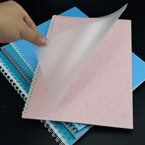 غطاء بلاستيكي غير لامع من Rayson PP، غطاء بلوري مثقوب مسبقًا، 34 فتحة مربعة، A4 غطاء ربط 8.27 × 11.75 بوصة - 50/عبوة in Kuwait