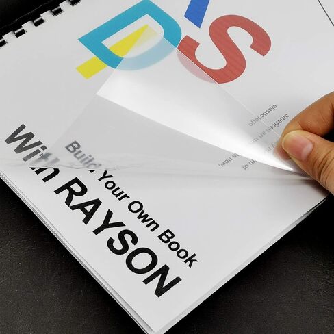 غطاء بلاستيكي غير لامع من Rayson PP، غطاء بلوري مثقوب مسبقًا، 34 فتحة مربعة، A4 غطاء ربط 8.27 × 11.75 بوصة - 50/عبوة in Kuwait