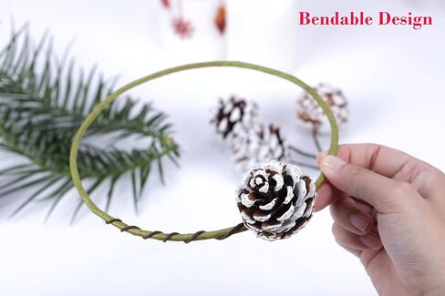 24 Pack Natural Snow Pine Cone Picks Bendable Floral Picks for Christmas Tree Decoration, Front Door Wreaths, Candle Rings, DIY Crafts, Holiday, Wedding, Party, Home Decor in Saudi Arabia