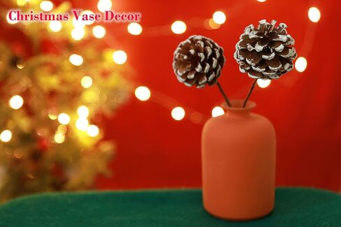 24 Pack Natural Snow Pine Cone Picks Bendable Floral Picks for Christmas Tree Decoration, Front Door Wreaths, Candle Rings, DIY Crafts, Holiday, Wedding, Party, Home Decor in Saudi Arabia