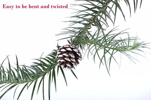 24 Pack Natural Snow Pine Cone Picks Bendable Floral Picks for Christmas Tree Decoration, Front Door Wreaths, Candle Rings, DIY Crafts, Holiday, Wedding, Party, Home Decor in Saudi Arabia