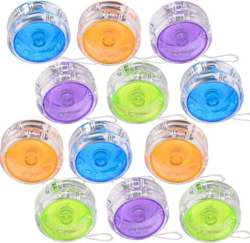 ArtCreativity Color Tinted Crystal Yoyos for Kids, Pack of 12, Plastic Yo-Yo Toys in Assorted Colors, Fun Birthday Party Favors, Goodie Bag Fillers, Holiday Stocking Stuffers, Classroom Prizes in Saudi Arabia