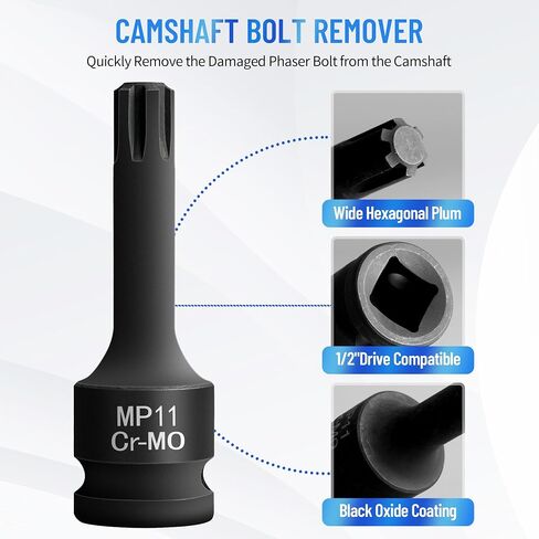 303-1655 أداة توقيت محاذاة عمود الكامات المكونة من 7 قطع، متوافقة مع Ford 3.5L EcoBoost المحدث GT F-150 Expedition Lincoln Navigator، مع مقبس إزالة برغي رأس الأسطوانة in Kuwait