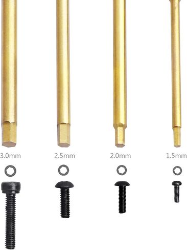 HobbyPark RC Hex Driver Set 1.5mm 2.0mm 2.5mm 3.0mm 4pcs Hex Allen Screwdriver Kit, Screw Tray, Hex Wrench Tool Kit for Multi-Axis FPV Racing Drone RC Quadcopter Helicopter Car Models in Kuwait