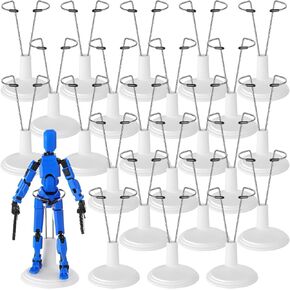 24 Pcs Doll Stands Adjustable Action Figure Display Stand Holder Support for 6-8 Inches Dolls, Creative Doll Storage Stand for Home Shop Birthday Party Favor for Male Female (Black)
