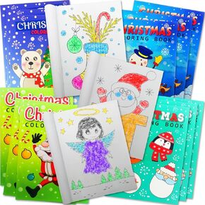 ArtCreativity 20Pack Christmas Coloring Book for Kids Bulk, Mini Christmas Coloring Books, In 4 Different Covers Christmas Party Favors Activities for Kids